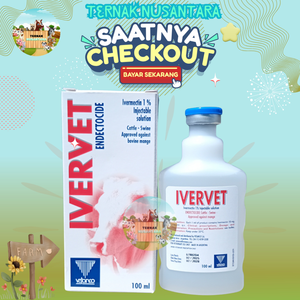 IVERVET 100 ml - Ivervet Obat Gudik Ecto Endo Parasit