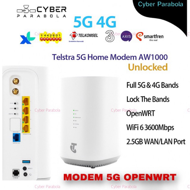 Telstra 5G home modem WiFi support All operator sistem OpenWRT Unlock modem IMEI aman