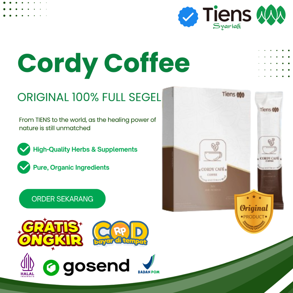 

Cordy Coffee Tiens Cafe Kopi Stamina Pria Sehat Herbal China Original Isi 10 Sachet