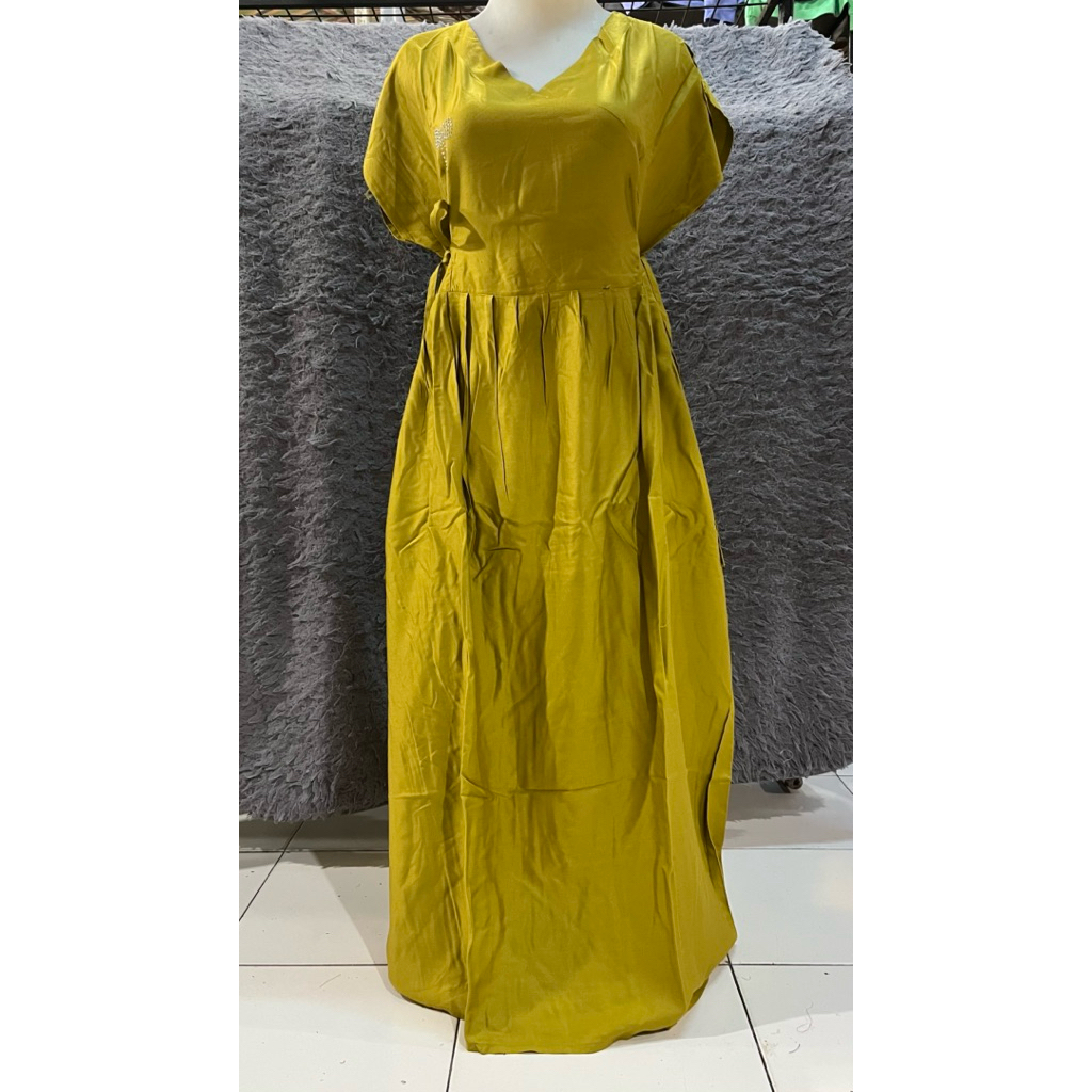 Daster model kimono bahan rayon twil motif polos bahan adem