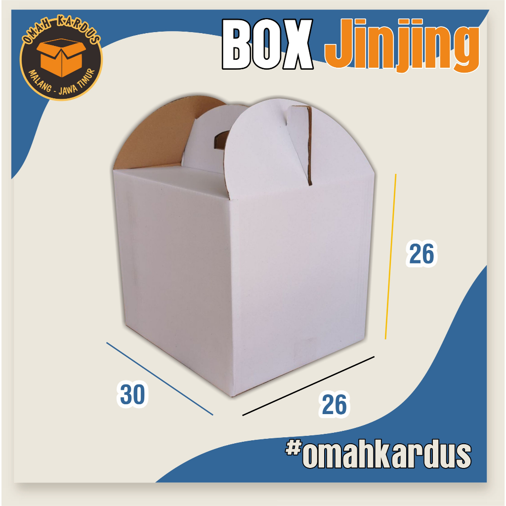 

Box Jinjing POLOS 30x26x26 cm | Kardus takeaway | jinjing/tenteng | kardus buah | hampers | sembako