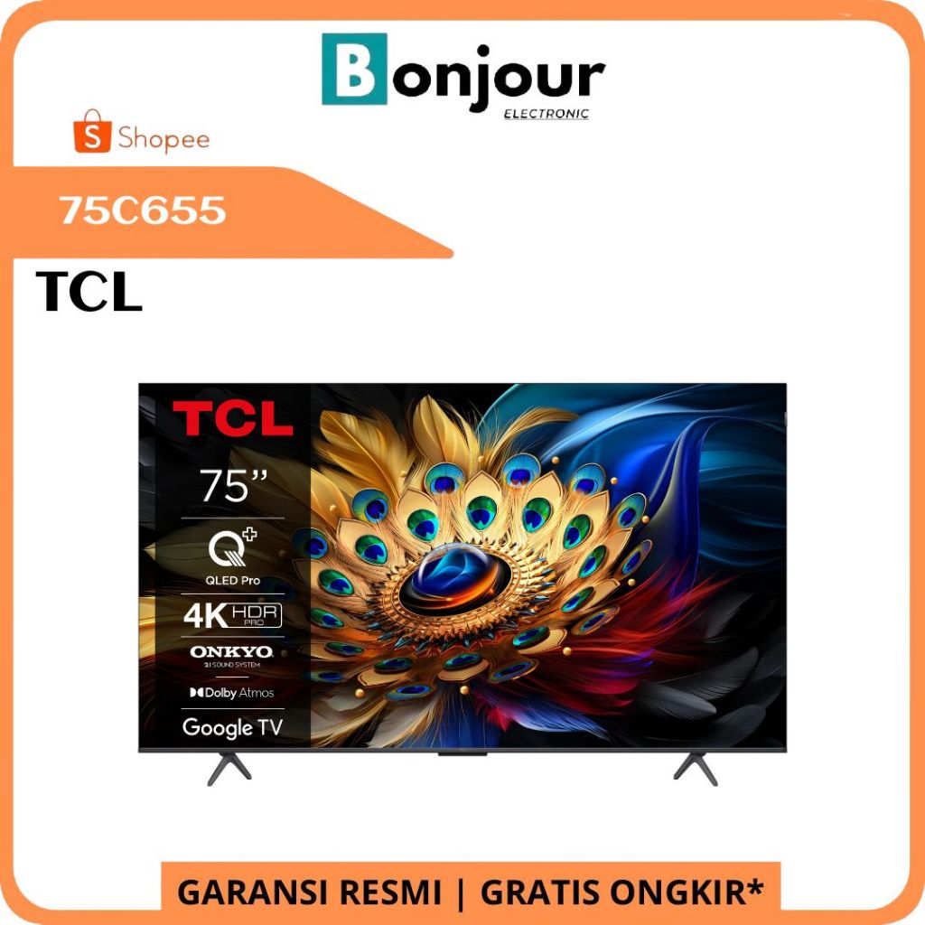 Smart TV TCL 75 Inch Qled Pro TCL 75C655 4K UHD Google TV 75Inch C655