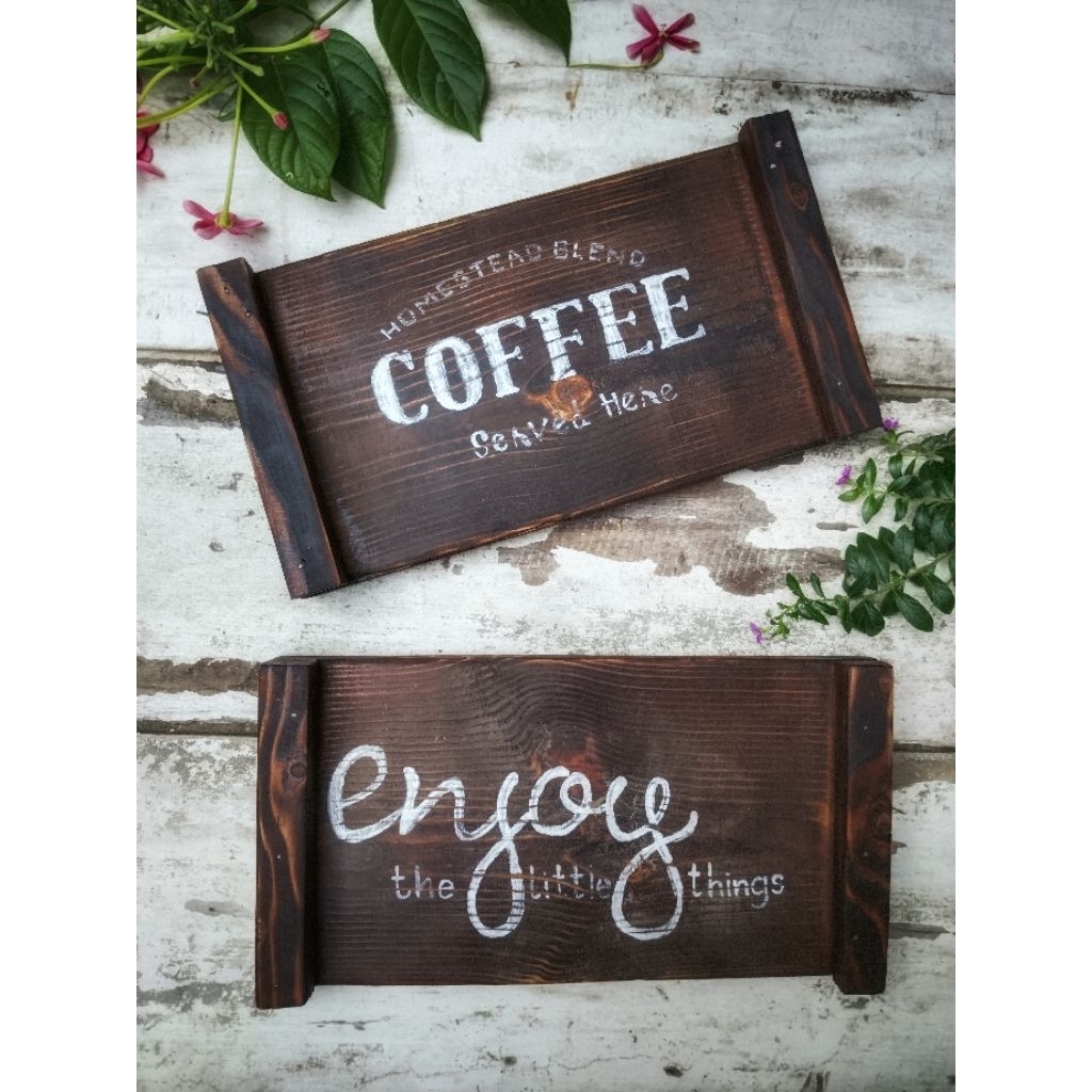 Nampan Kayu Rustic Handmade | Tray Kayu Jati Belanda | Alas Kopi, Makanan & Dekorasi