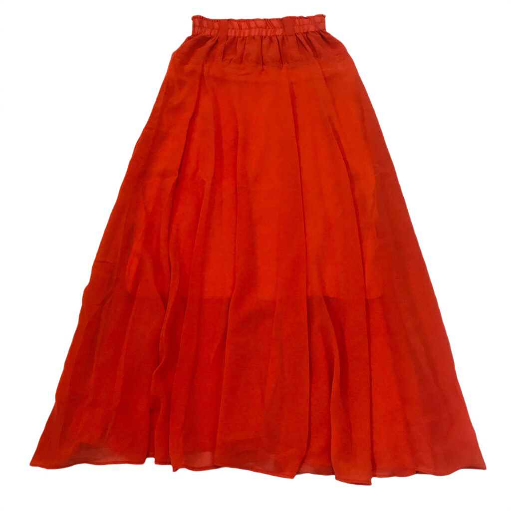 Rok Panjang Orange Polos Wanita