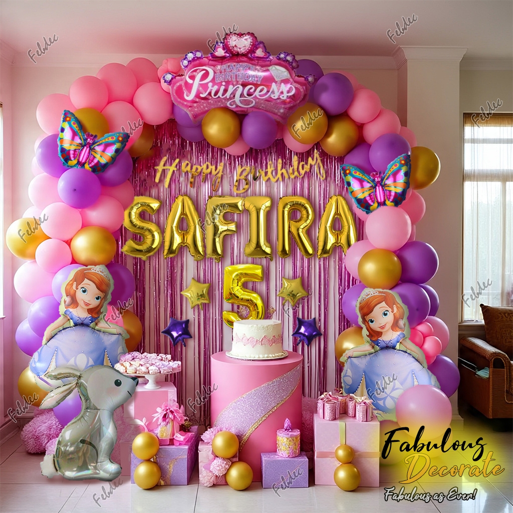 Fabulous Decorate Set Dekorasi Ulang Tahun tema Disney Princess / Ultah Tema Frozen / Birthday Princ
