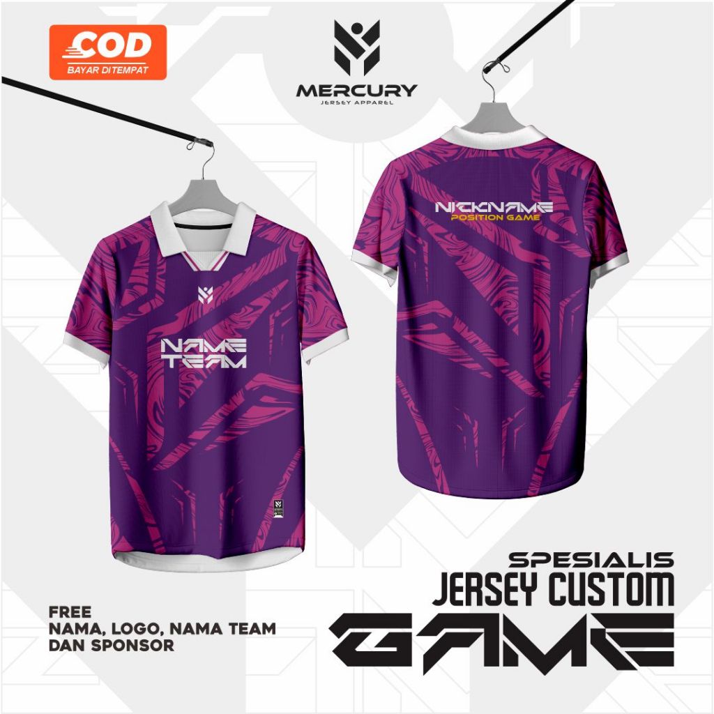 JERSEY CUSTOM GAME ESPORT FREE FIRE MOBILE LEGENDS PUBG PES EFOOTBALL