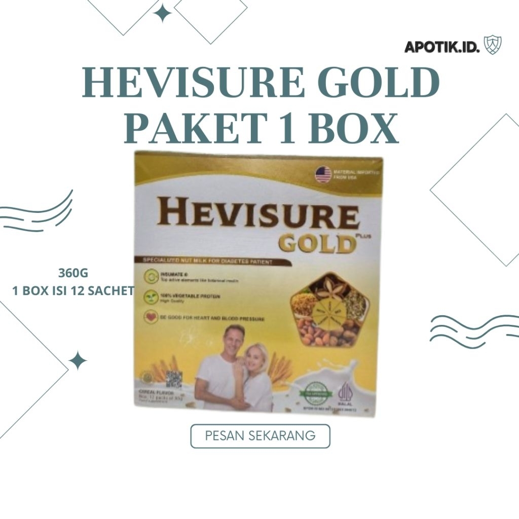 

PAKET 1 BOX HEVISURE GOLD SUSU DIABETES DAN KENCING MANIS ORIGINAL BPOM