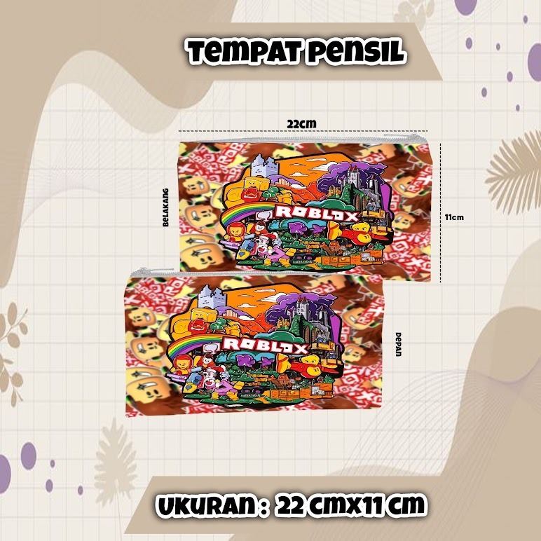 

Tempat Pensil Roblox Kulit Sintetis 22x11cm Tempat Pensil Kostak Kotak wadah Pouch dompet
