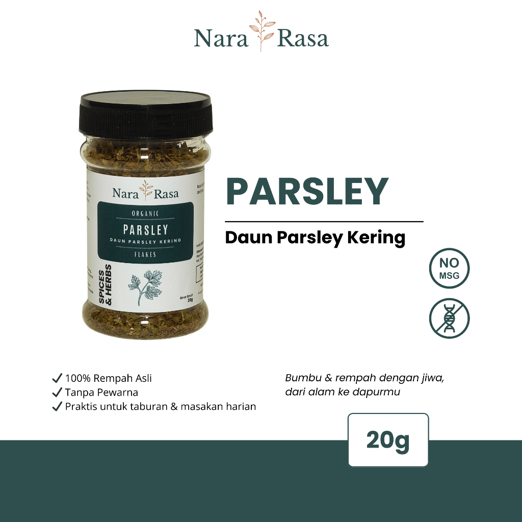 

Nara Rasa Daun Parsley Kering 20gr / Parsley – 100% Murni Tanpa MSG