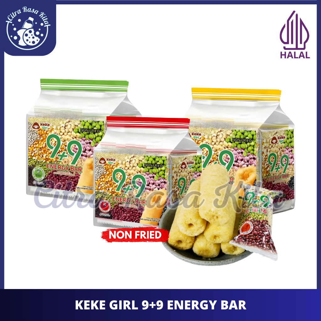 

Keke Girl 9+9 Snack Energy Bar Non Fried Peanut, Seaweed & Egg Yolk Flavour Halal 180g