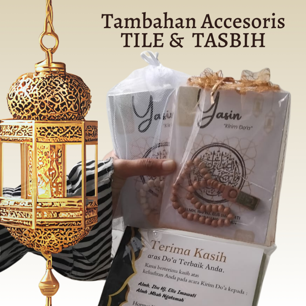 Tambahan Accesoris Souvenir Buku Yasin Tasbih & Tile