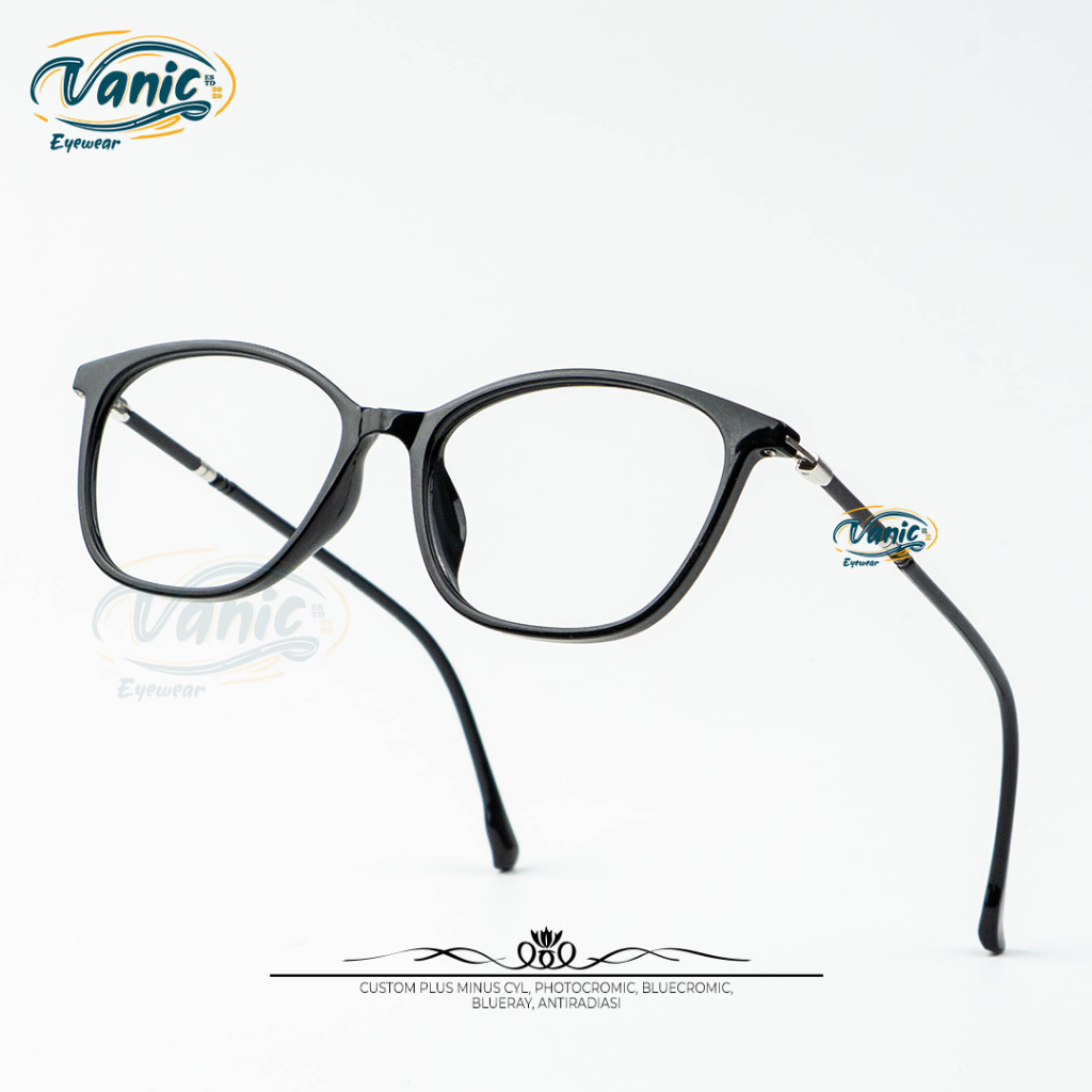 Kacamata Cat Eye Wanita Frame Kecil Ringan Antiradiasi VNC8150