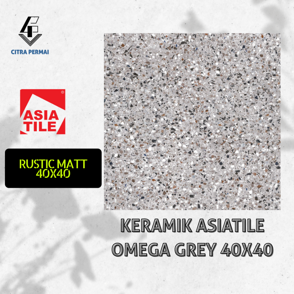 KERAMIK ASIATILE OMEGA GREY 40X40 (RUSTIC MATT) / KERAMIK LANTAI / KERAMIK MOTIF / KERAMIK RUMAH