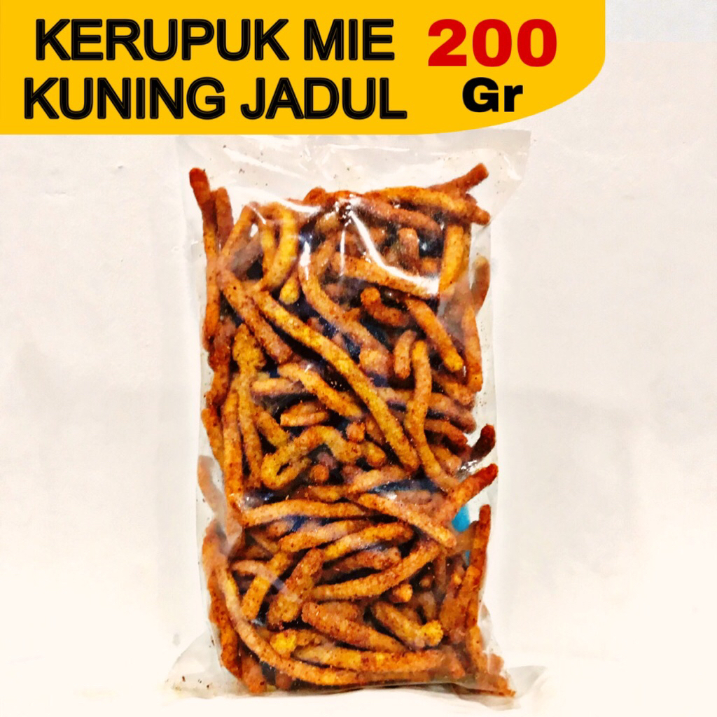 

Kerupuk Mie Kuning Jadul 200gr Pedas dan Original Khas Tasikmalaya / Cemilan / Makanan Pedas