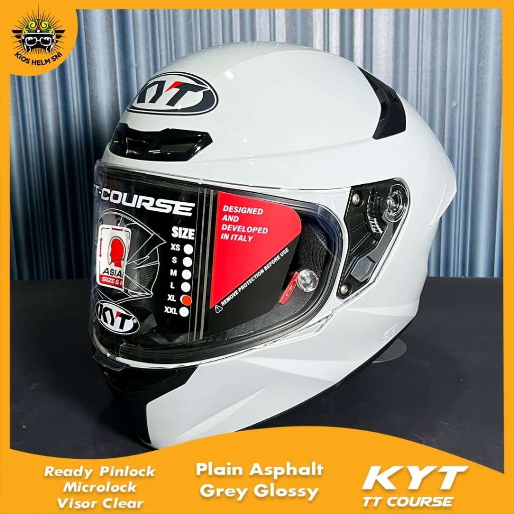 KYT TTC Helm full face KYT TT Course warna asphalt grey
