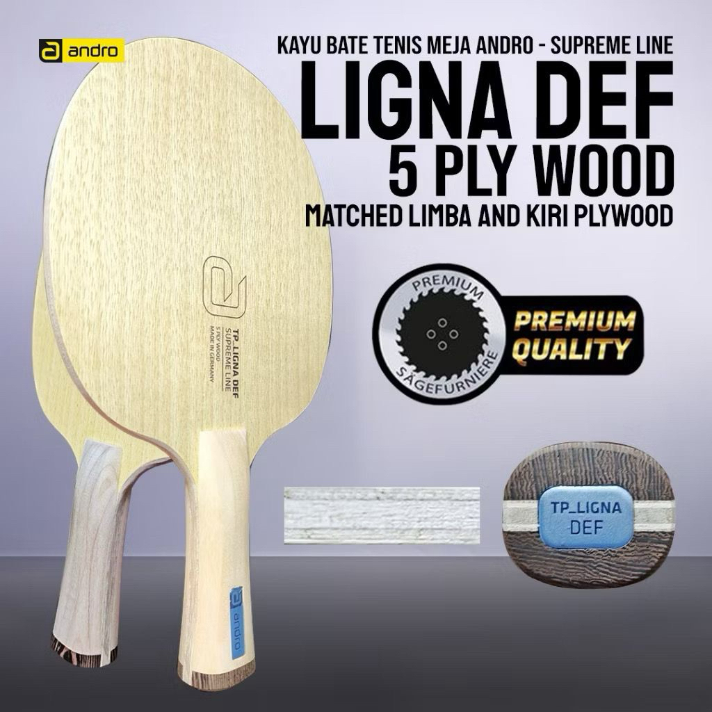 Kayu Bet Pingpong Tenis Meja ANDRO LIGNA DEFENSIVE SUPREME LINE Original