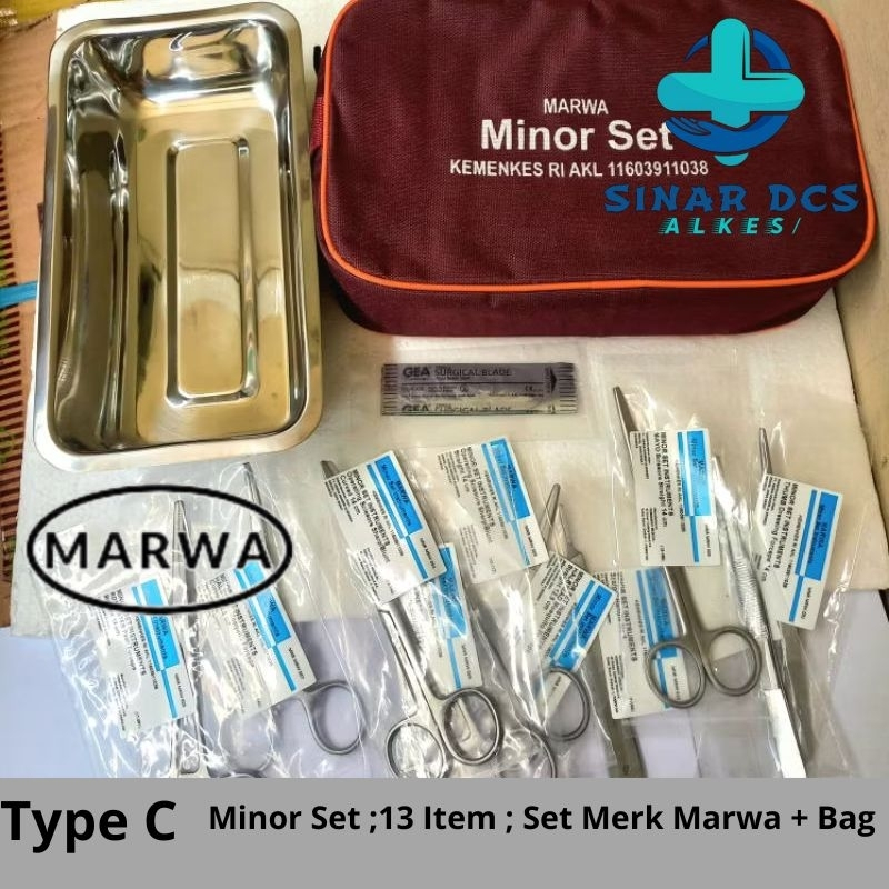 Marwa Minor Set Bedah.Minor Set + Bag.Alat Bedah Minor set