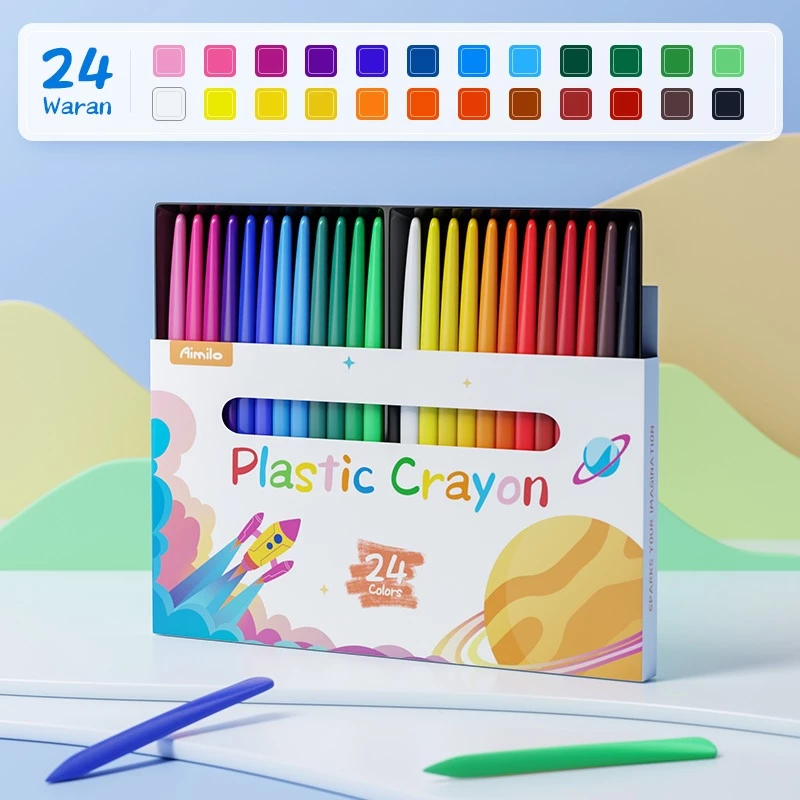 

Crayon Warna Set Lengkap 12/24 Warna Anti Air Anti Patah Crayon Aman Tidak Beracun