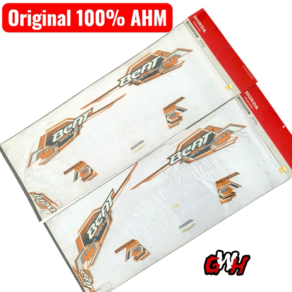 Stiker Striping Fullset Lis List Body Motor Beat Karbu Awal Tahun 2008 2009 Warna Oren Orange Stripi