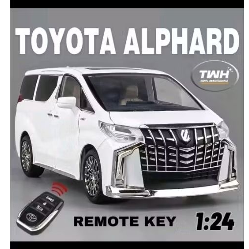 TWH Diecast mobil toyota alphard premium dengan remote infrared model skala 1 : 24 (PRELOVED NEW BEL