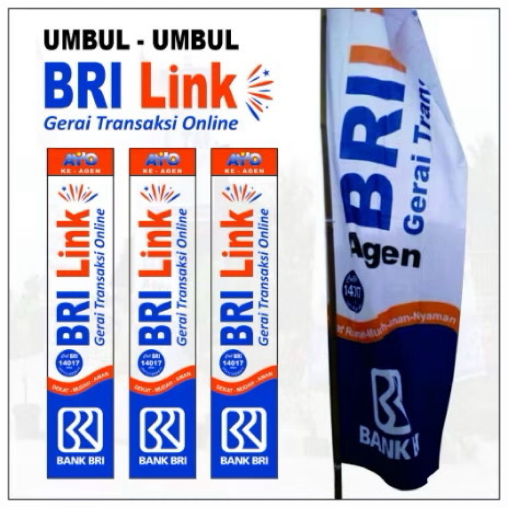 UMBUL UMBUL AGEN BRILINK MURAH PANJANG 3 METER/ BENDERA UMBUL-UMBUL BRILINK TERBARU