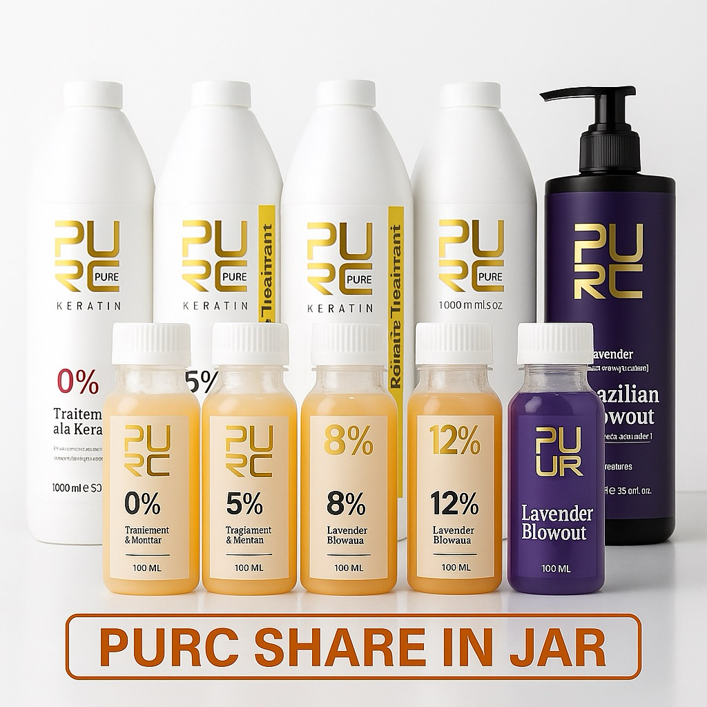 Pelurus Rambut Keratin PURC 0% 5% 8% 12%Treatment Smoothing Pure Brazilian 30ml 60ml 100ml keratin h