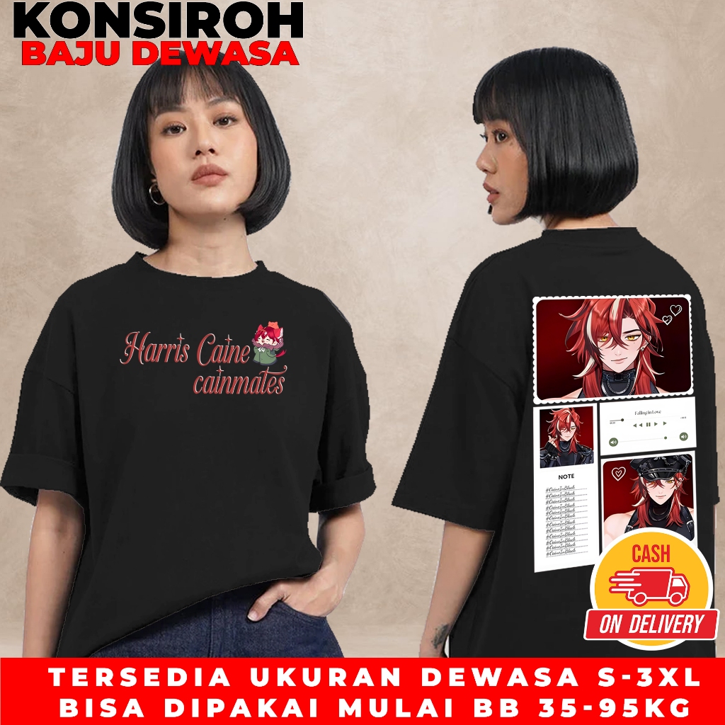 Kaos Sablon Premium Harris Caine Grid T-Shirt SOL.4CE Baju Dewasa Harris Caine Anime Vtuber Kaos Dis