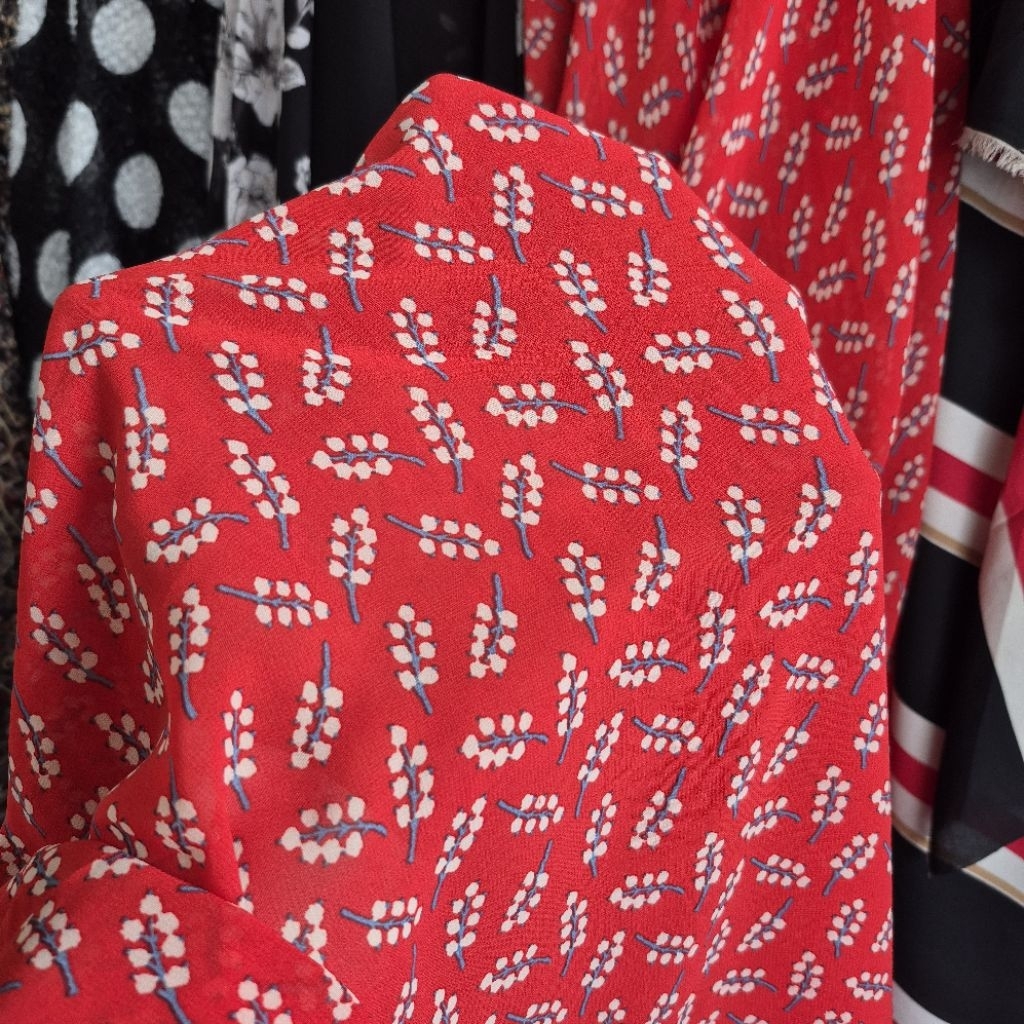 KAIN SIFON CERUTY PREMIUM MOTIF BUNGA KECIL - KAIN SIFON MOTIF KEMBANG KECIL - BAHAN KAIN MOTIF BUNG