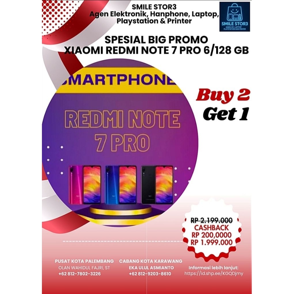 Second Original 100% Xiaomi Redmi Note 7 Pro 6/128 GB