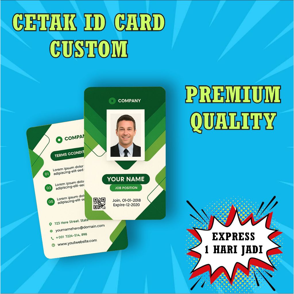 

Cetak ID Card PVC Custom / ID card / Kartu pelajar / Member card / Murah