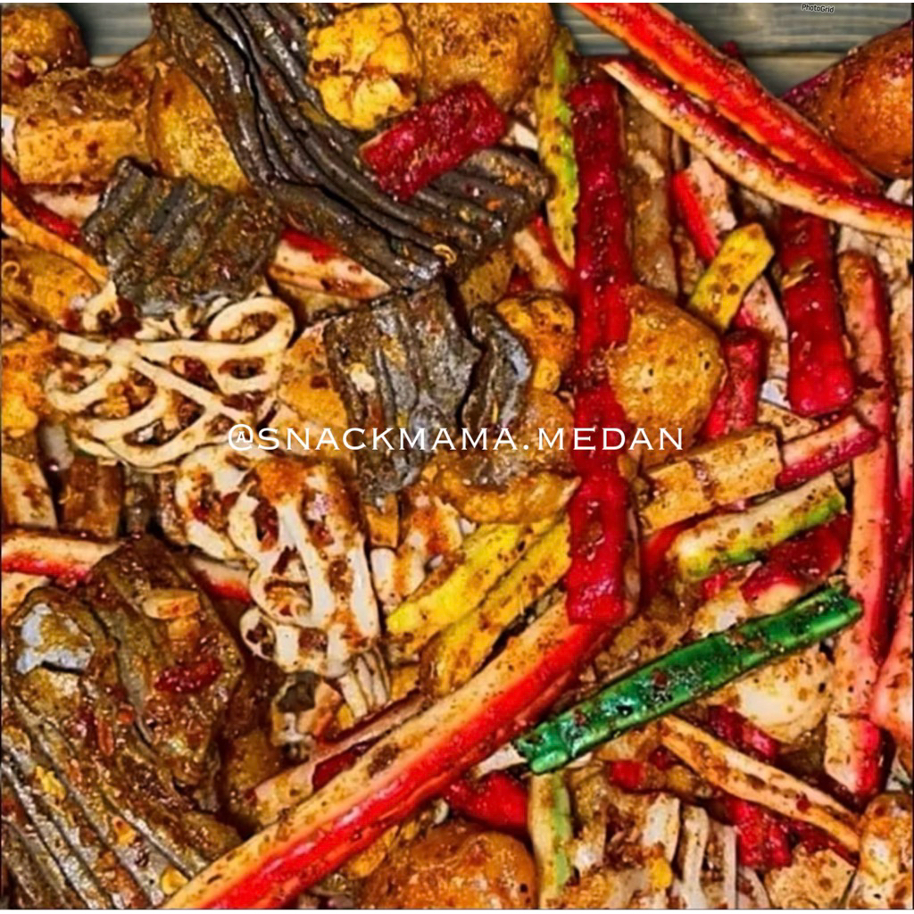 

SEBLAK KERUPUK MIX 500GR (Seblak Beton - Seblak Sisir Jengkol - Seblak Rafael - Basreng - Kerupuk Bawang - Makaroni Cikruh - Cimol Kering - Kerupuk Bawang) Pedas Daun Jeruk | SNACKMAMA