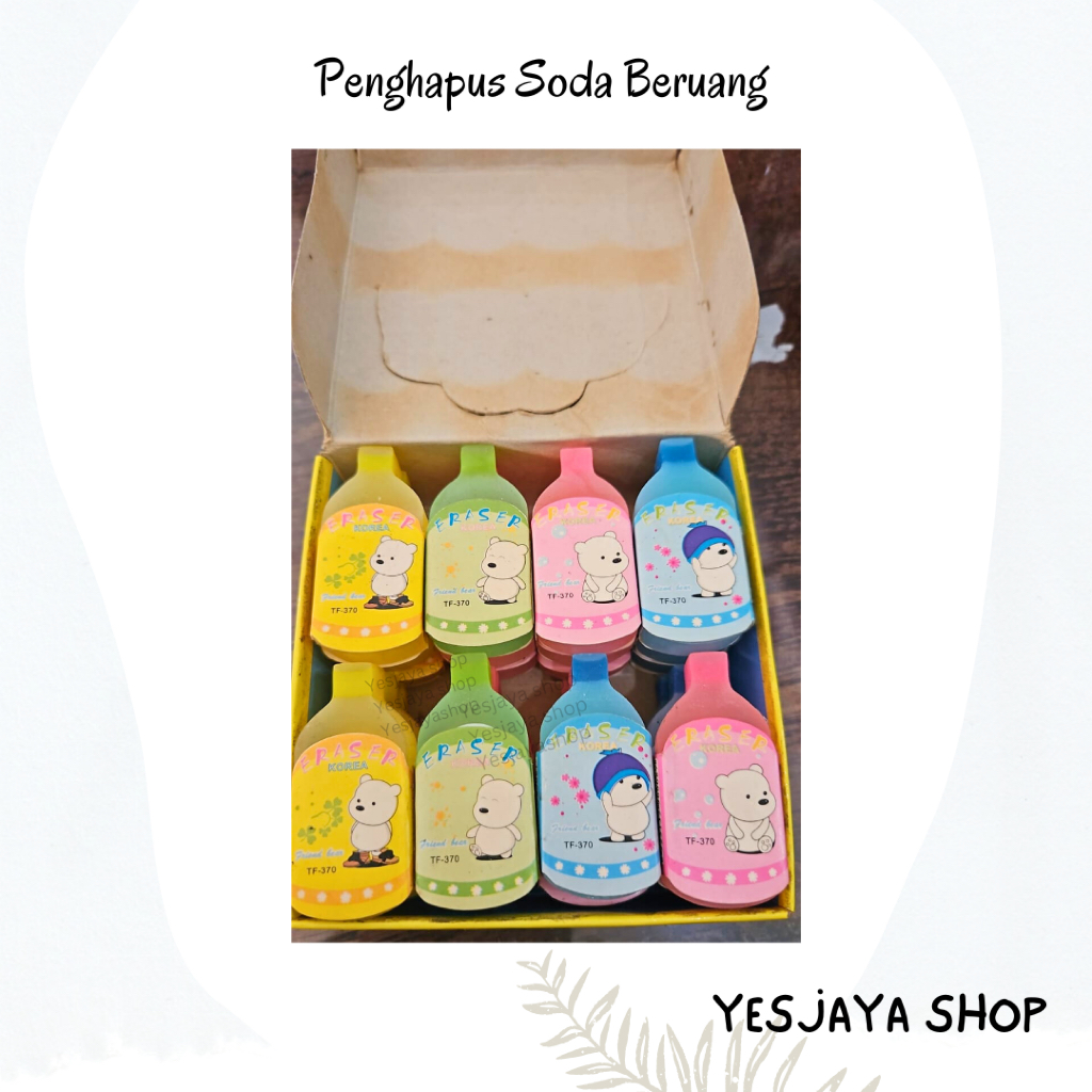 

{1pak=24pcs} Penghapus Soda Bear / Penghapus Lucu / Penghapus Motif Beruang. / Penghapus grosir / Penghapus sale / Penghapus Warna Warni / Penghapus Stip Karakter / Penghapus Jadul / Penghapus Karakter / Penghapus Anak / Penghapus Sekolah