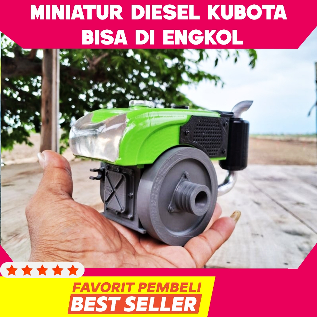 Miniatur mesin diesel kubota bisa hidup bisa di engkol