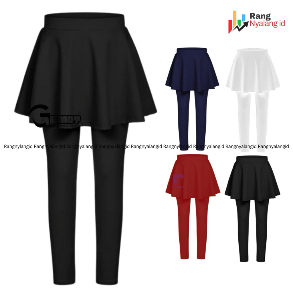 Legging Rok Senam Aerobik / Legging Senam Premium / Legging Rok Wanita Outdoor Sport