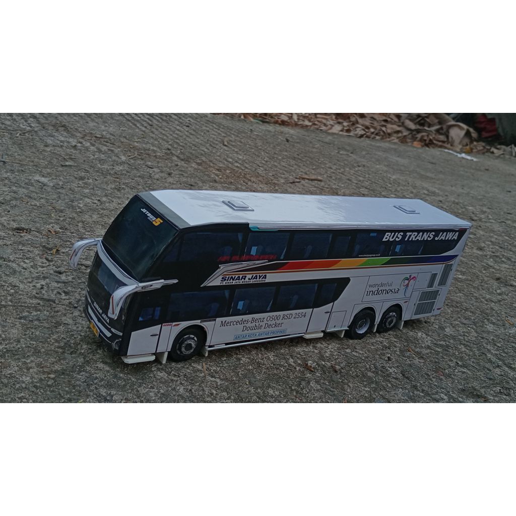 PAPERCRAFT BUS SINAR JAYA DOUBLE DECKER