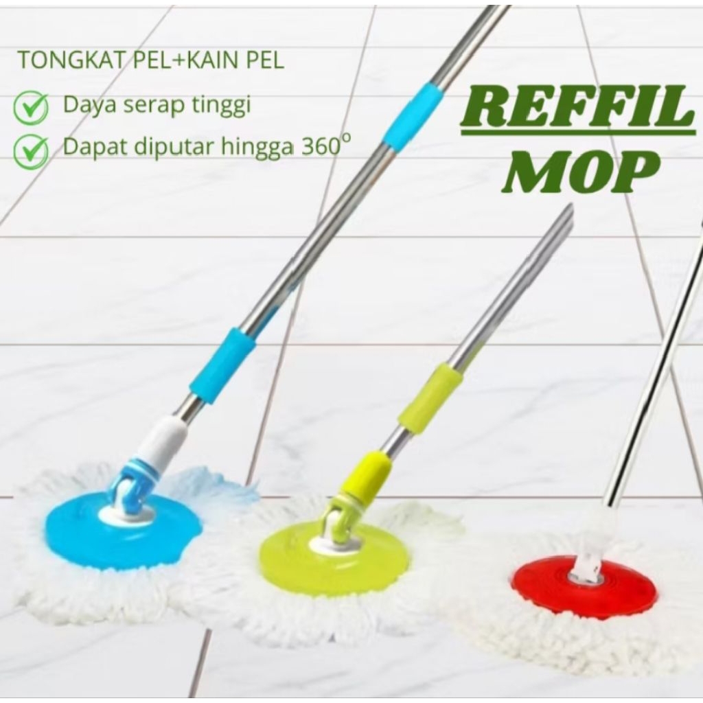 Alat Pel Lantai Putar Microfiber Tanpa Ember / Spin Mop Refil