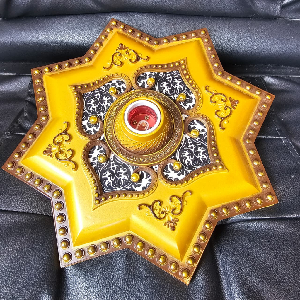 Fitting Hias Ornament Plafon 30cm Plastik PVC - Fitting Lampu Plafon / Ornamen Lampu Plafon PVC fitt