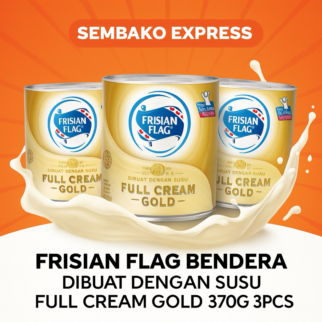 

Frisian Flag Full Cream Gold 370g – 3 Kaleng | Susu Kental Manis Premium