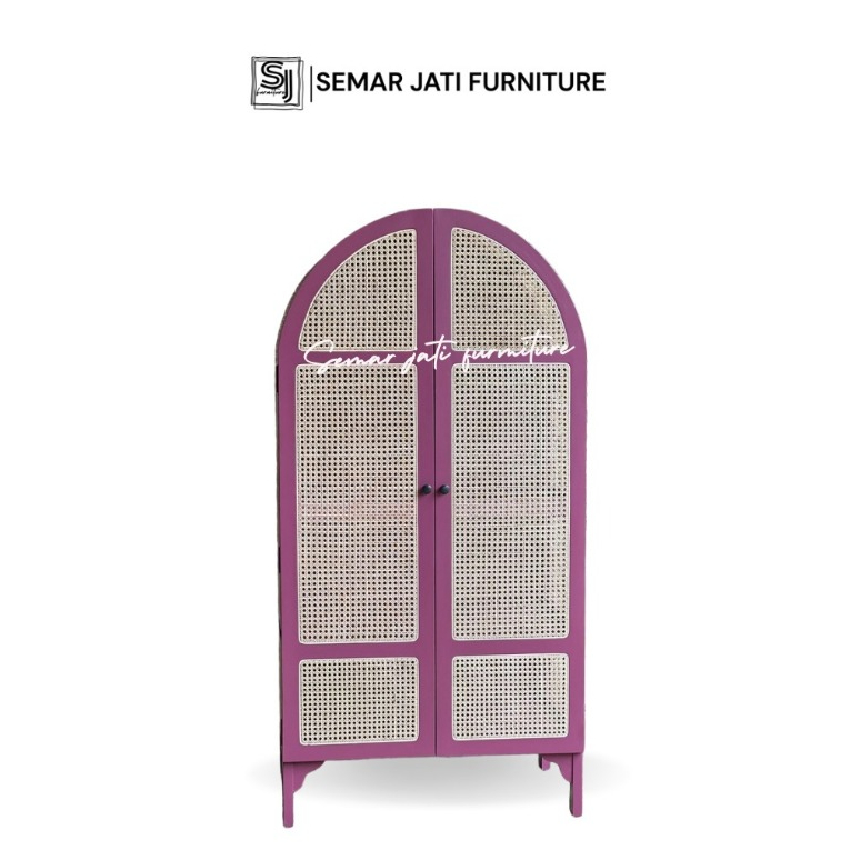 Lemari Lengkung Ungu Lemari Pakaian Rotan Minimalis Kayu Jati