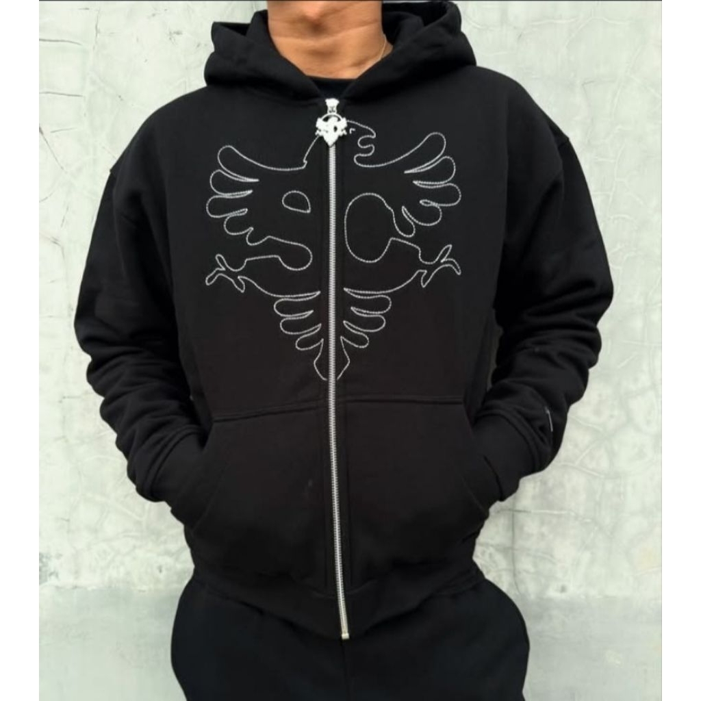 (ORIGINAL) CALLE X SNSB Zipper Black//Hoodie Black Collaburation Limit Edition