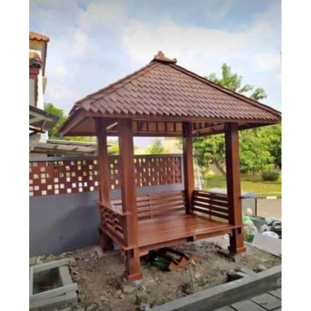 CUSTOM GASEBO KAYU JATI ASLI