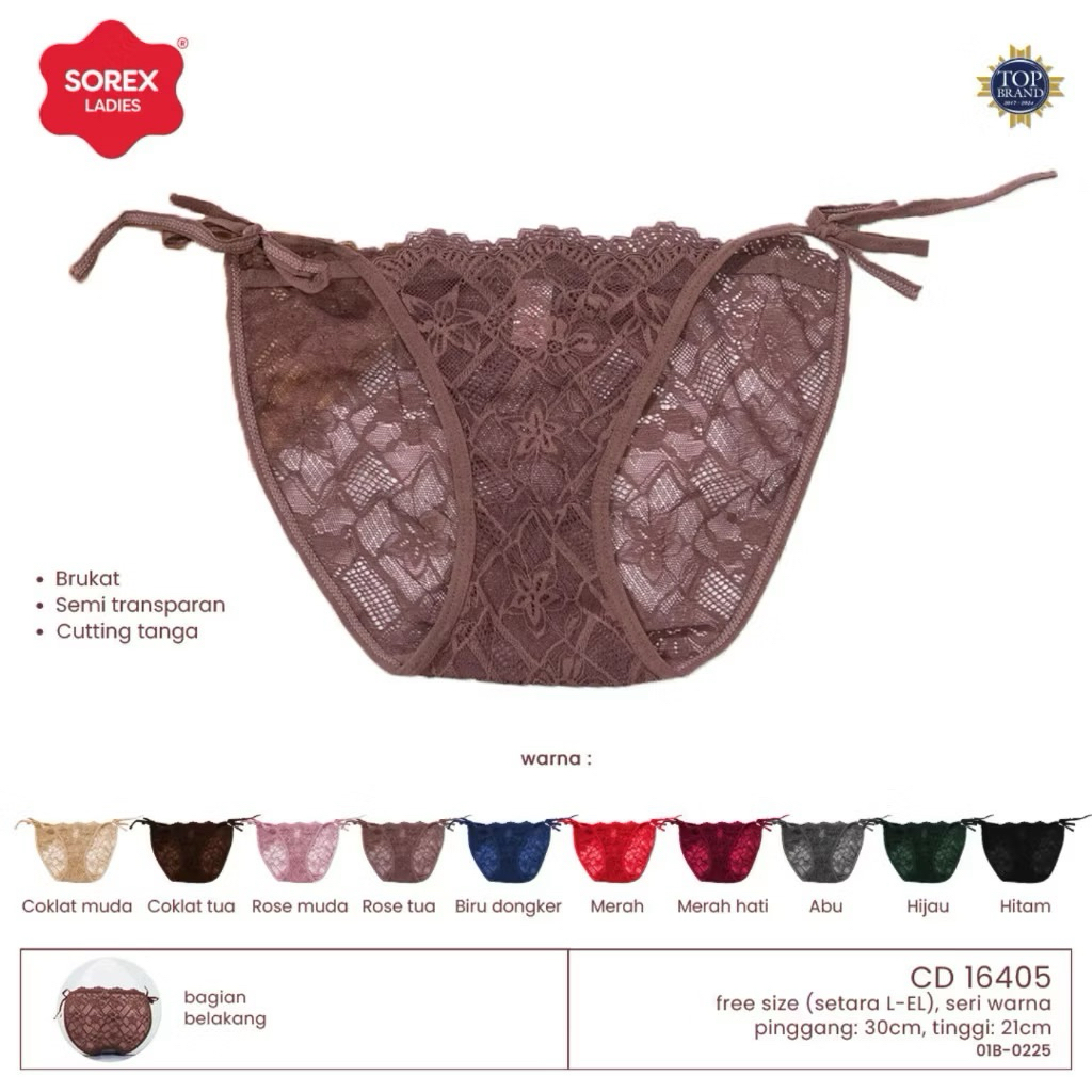 CD Wanita Renda Brukat Transparan Sorex 16405