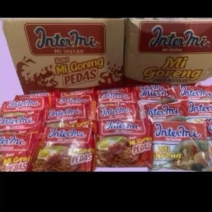

(1 dus isi 40 bungkus) MIX INTERMIE GORENG 20pcs DAN INTERMIE PEDAS GORENG