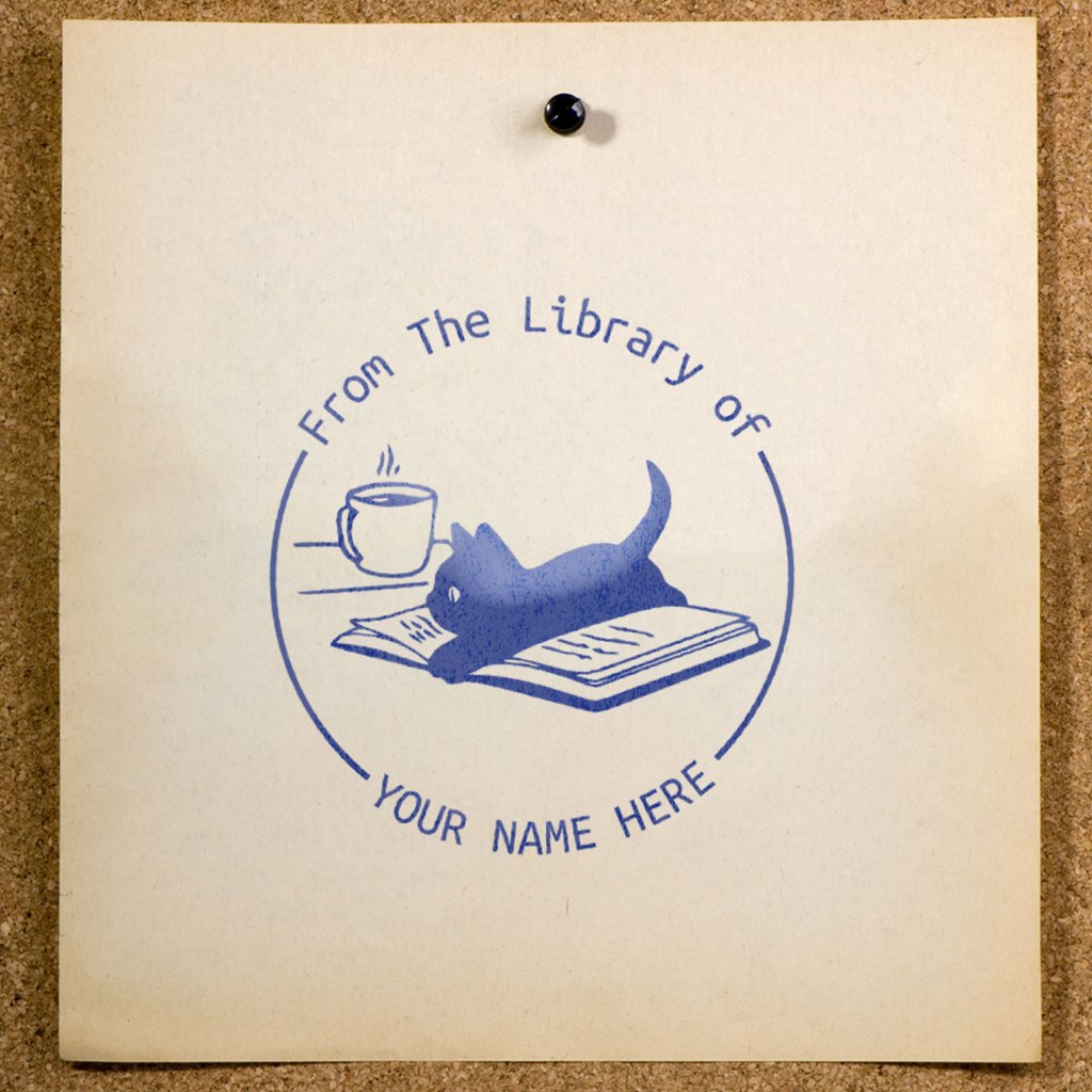 

Stempel Buku Ex Libris Custom Nama | Anak Kucing Kopi dan Buku | SE-91 | Perpustakaan Pribadi