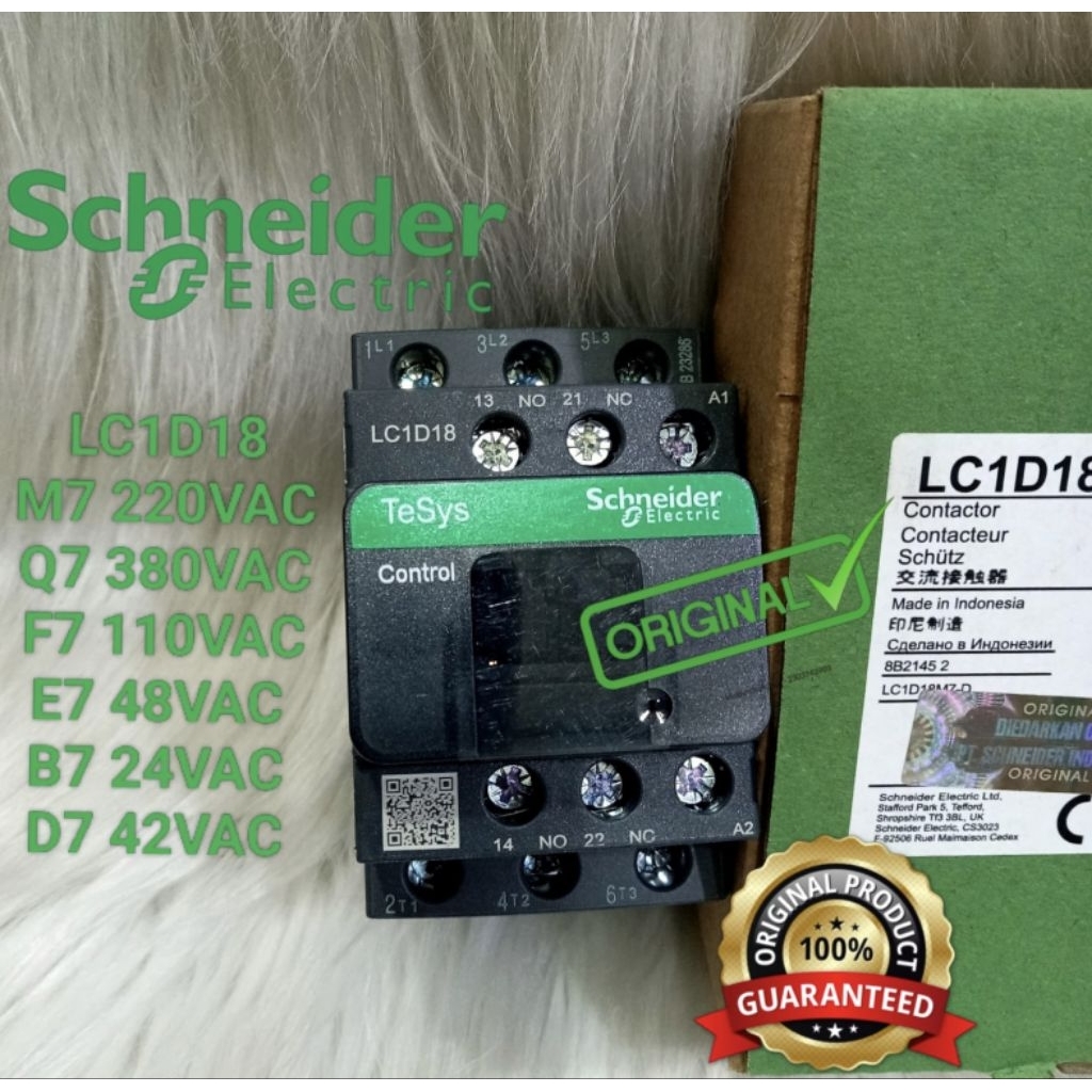 kontaktor contactor Schneider lc1d18e7 lc1d18 kontaktor Schneider 32a 48v 3phase original