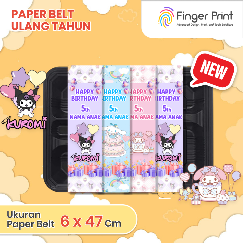

BENTO BELT MY MELODY PAPER BELT BENTO BELT CINAMOROLL CUSTOM NAMA PITA KERTAS TEMPELAN HIASAN NASI KOTAK TEMPAT MAKAN ULTAH ULANG TAHUN HAPPY BIRTHDAY PERLENGKAPAN BINGKISAN KERTAS UCAPAN CINAMOROLL KUROMI