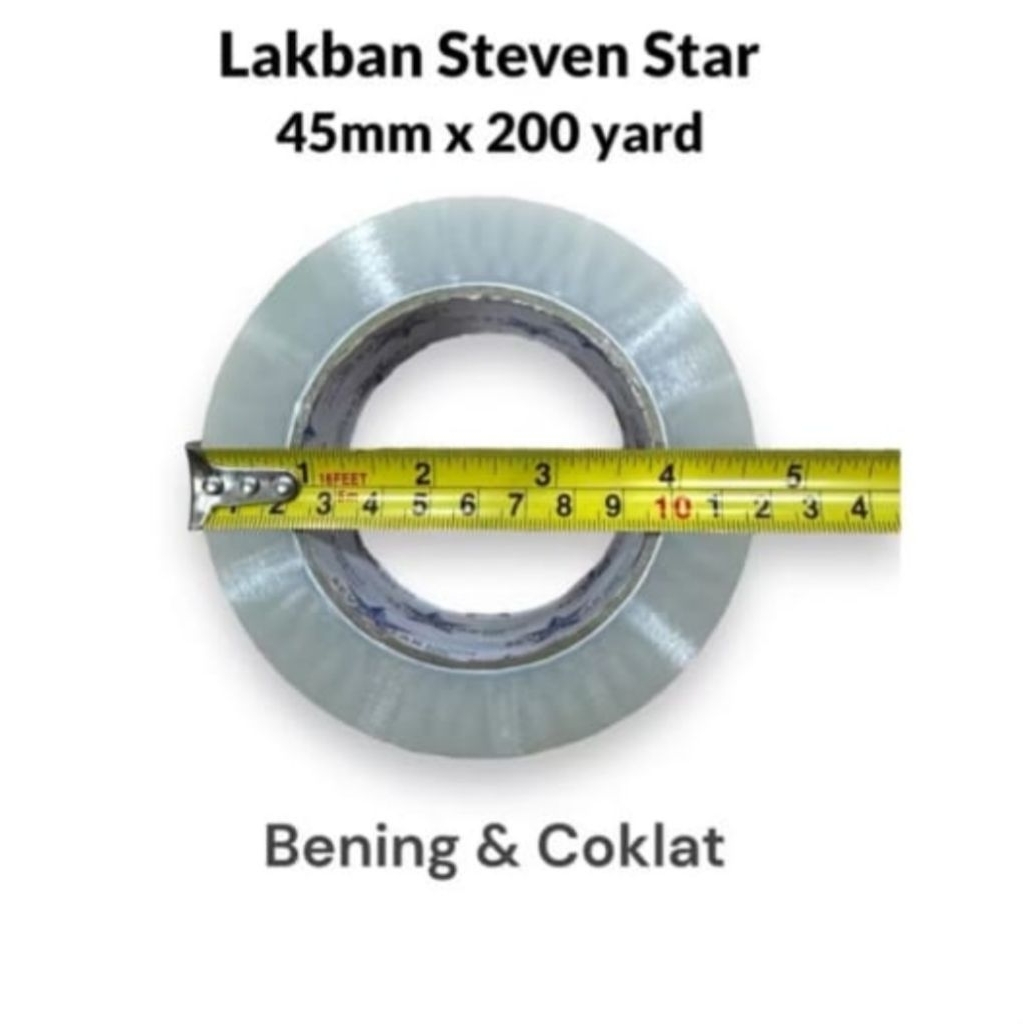 

SEVEN STAR Lakban Isolasi Bening / Coklat Jumbo 200Y 200 Yard Super Tebal 45mm x 200yard & Lengket Selotip lakban