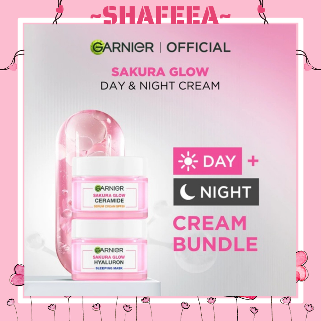 Garnier | Krim Siang dan Malam | Sakura Glow Day & Night Cream SPF 30 50ml
