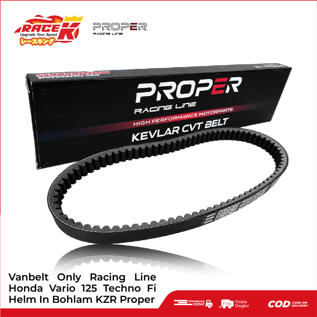 Vanbelt V-Belt Racing Honda Vario 125 Techno Fi Helm in CBS Bohlam Generasi 1 KZR PROPER Racing Line