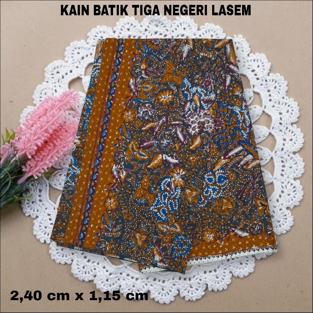 Kain Batik premium Katun Tiga Negeri Laseman 2,40 x 1,15